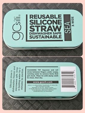 GOSiLi Reusable Silicone Straw Tin - Sea